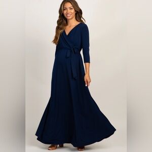 Pinkblush Maternity Navy Wrap Dress